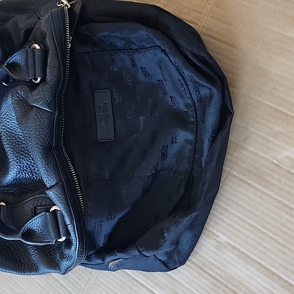 Michael Kors black leather Lattington satchel purse - Picture 9 of 14